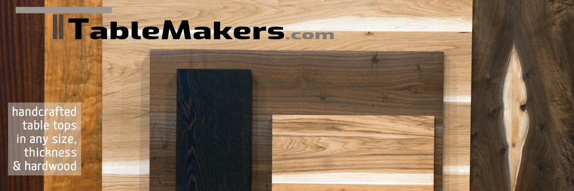 Handcrafted table tops in any size and hardwood