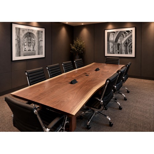 Live Edge Black Walnut Conference Table Builder with Legs - Made to Order Select Base & Grommet Options - Free Shipping Live Edge Black Walnut Conference Table Builder with Legs - Made to Order Select Base & Grommet Options - Free Shipping