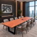 Sapele Mahogany Made to Order Conference Table with Legs | Select Size, Stain, Grommet and Leg Options - Free Shipping Sapele Mahogany Made to Order Conference Table with Legs | Select Size, Stain, Grommet and Leg Options - Free Shipping