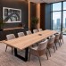 White Oak Made to Order Conference Table with Legs | Select Size, Stain, Grommet and Leg Options - Free Shipping White Oak Made to Order Conference Table with Legs | Select Size, Stain, Grommet and Leg Options - Free Shipping