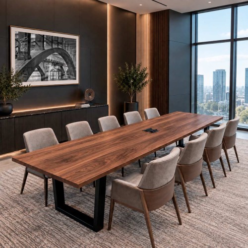 Black Walnut Made to Order Conference Table with Legs | Select Size, Stain, Grommet and Leg Options - Free Shipping Black Walnut Made to Order Conference Table with Legs | Select Size, Stain, Grommet and Leg Options - Free Shipping