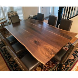 96" x 48" Made to Order Live Edge Black Walnut Dining Table with Legs - Free Shipping 96" x 48" Made to Order Live Edge Black Walnut Dining Table with Legs - Free Shipping