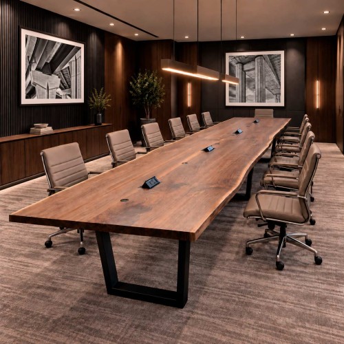 108" x 42" Made to Order Live Edge Black Walnut Conference Table with Legs - Free Shipping 108" x 42" Made to Order Live Edge Black Walnut Conference Table with Legs - Free Shipping