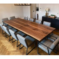 Live Edge Black Walnut Dining Table Builder with Legs - Made to Order Select Base & Leg Options - Free Shipping