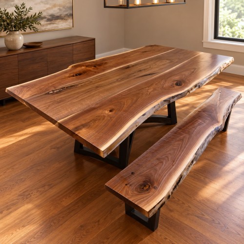 96" x 40" Made to Order Live Edge Black Walnut Dining Table with Legs - Free Shipping 96" x 40" Made to Order Live Edge Black Walnut Dining Table with Legs - Free Shipping