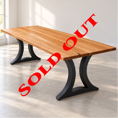 Custom 106" x 40" Pennsylvania Cherry Dining Table with Powdercoated Eclipse Base for Kara Custom 106" x 40" Pennsylvania Cherry Dining Table with Powdercoated Eclipse Base for Kara