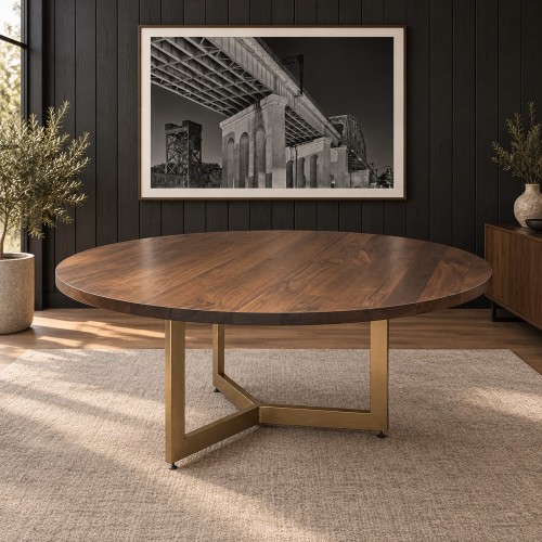 Large Diameter Walnut Round Dining Table Tables - Select Diameter & Base - Free Shipping Large Diameter Walnut Round Dining Table Tables - Select Diameter & Base - Free Shipping