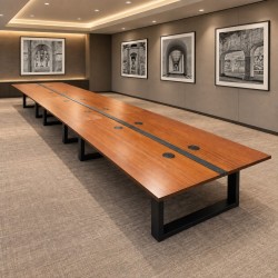 Sapele Mahogany Made to Order Conference Table with Legs | Select Size, Stain, Grommet and Leg Options - Free Shipping Sapele Mahogany Made to Order Conference Table with Legs | Select Size, Stain, Grommet and Leg Options - Free Shipping