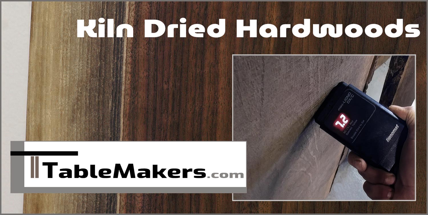 Only professional table makers use expertly kiln dried solid wood for made to order dining tables and tops